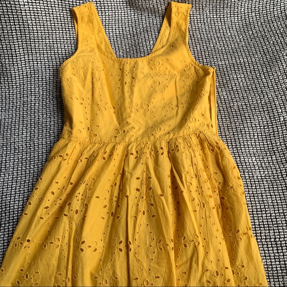 A&F yellow eyelet dress